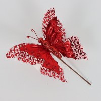 蝶クリスマスフラワー単層ホットプラチナベルベットレイクブルー二重層三次元中空蝶の花の装飾アクセサリー