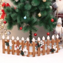 Crafts Factory 木製クリスマスツリーフェンスログ折りたたみフェンスホリデーセット装飾アクセサリー