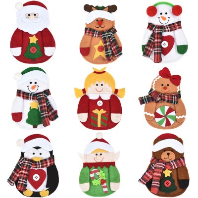 新しいクリスマスデコレーション、クリエイティブな漫画の人形、ナイフとフォークのセット、ホリデーレストランの食器セット、装飾用品