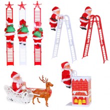 クリエイティブ電気はしごサンタクロース人形おもちゃクリスマスギフトショッピングモールホリデー装飾用品