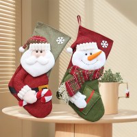 19.7インチ大クリスマスソックス装飾ソックス模造リネン生地ギフトバッグギフトソックスクリスマスツリーペンダント