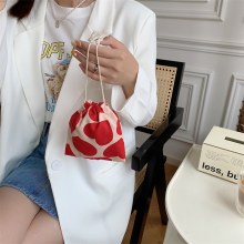 レトロコーデュロイ愛収納袋巾着巾着化粧品袋雑貨整理袋小