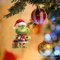 新しいクリスマス グリンチ漫画ペンダント子供の休日クリスマス ツリー飾りアクリル フラット ハンギング