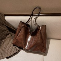 トートバッグ レディースバッグ 2021 秋冬新作 日本と韓国 大容量 ソフトレザー ショルダーバッグ レトロ カジュアル ポータブル バケットバッグ
