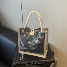女性用ランチボックスランチバッグ2024新しいファッショナブルなお出かけショルダーバッグ多用途学生ハンドバッグ