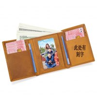 ハンドメイド財布 メンズ 本革 ショートウォレット クレイジーホースレザー 牛革 レトロ 横型 第一層牛革