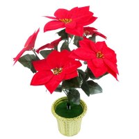 クリスマス造花ポインセチアクリスマスフラワー五頭七頭ポインセチア模擬シルクフラワー造花