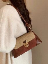 女性のためのレトロなスタイルの脇の下バッグ、韓国スタイルの人気の高級バゲットバッグ 2024 新しいファッション女性のためのショルダーバッグ