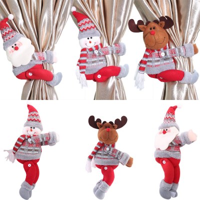 クリエイティブな新しいクリスマス装飾用品カーテンドアカーテンバックルホリデーウィンドウシーンレイアウト漫画人形バックル