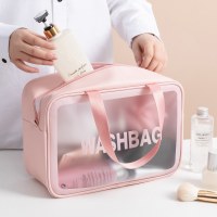 トイレバッグ韓国風ポータブルつや消し大容量ポータブル旅行収納袋 pu 防水スキンケア製品化粧品袋小