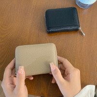 新しいショートレディース財布和風小銭入れINSマルチカードスロット小銭入れシンプル大容量ジッパー