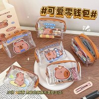 新しいカピバラバッグかわいいカピバラコイン収納袋学生透明コインバッグPVCあなたの小さな財布