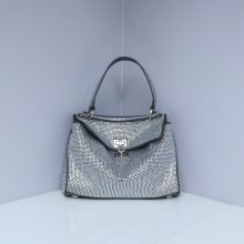 2024秋冬新作ダイヤモンドトートバッグ、軽くて豪華な光沢のあるラインストーンミニロックケリーバッグハンドバッグ