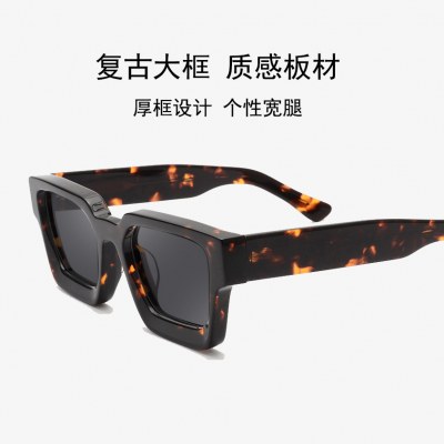 男性と 女性 用のパーソナライズされたフレームのサングラス、シンプルでトレンディな太いフレームの太い脚のサングラス