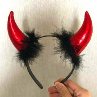デビルホーンヘッドバンドヘッドバンド、ハロウィーンゴーストフェスティバル装飾ヘッドドレス、ダンスパーティー小道具、ホーンヘッドバンド