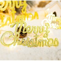 小文字のクリスマスレタープレート、クリスマスデコレーションギフト、クリスマスツリーペンダント、英語でメリークリスマス