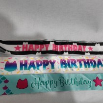 デジタル印刷誕生日パーティー ショルダーストラップ さまざまなエチケットリボンサテン誕生日 ショルダーストラップ ハッピーバースデー
