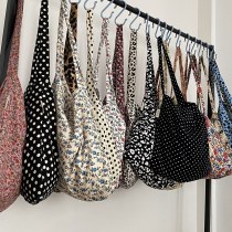キャンバスバッグ夏の女性 2024 ヒョウ柄花柄ソン・ヘギョと張若南同じスタイルの韓国風文学バッグショルダー