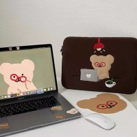 Teteum 韓国 イン かわいい ラップトップ タブレット バッグ 13.3 インチ インナーバッグ 15.6 インチ