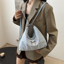 多機能バタフライロゴバックパック新しいファッションテクスチャチェーンショルダーバッグ大容量通勤トートバッグ