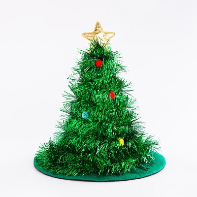 クリスマス 帽子 レインシルククリスマスツリー 帽子 お祭りの雰囲気の装飾アクセサリーシーンレイアウトクリスマス小さなギフト卸売