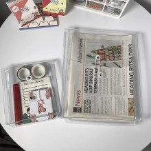 韓国イン自家製透明 PVC 巻線収納袋ドキュメントチケットバッグスキンケア収納仕上げ巻袋