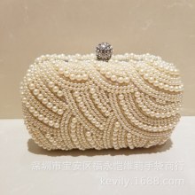 手作りパールチャイナドレスバッグ、イブニングバッグ、ビーズ刺繍ドレスチャイナドレスチェーンバッグ、ショートスタイル