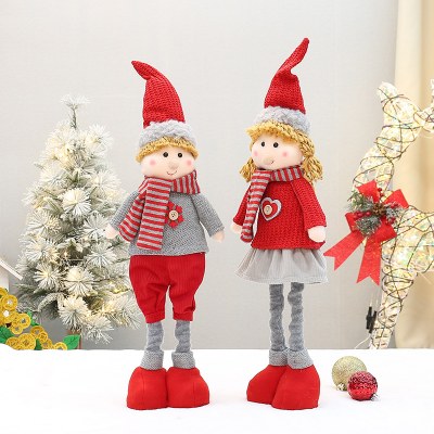 卸売 59 センチメートル格納式生地の少年と少女の人形クリスマス新着新年の装飾人形の装飾品