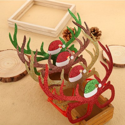 クリスマス メガネ フレーム子供用ヘラジカ クリスマス ドレス枝角ヘッド メガネクリスマス ヘッドドレス