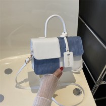 今年の人気ファッションスプライシングテクスチャーハンドバッグ夏の通勤外国風シングルショルダークロスボディバッグ小さなスクエアバッグ トレンド