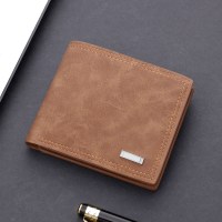 メンズ財布、ショートウォレット、レザーウォレット、運転免許証用の複数のカードスロット付き、レトロなドルクリップ。