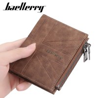 baellerry メンズ財布マルチカードスロット縦型小銭入れショートヨーロッパとアメリカのダブルジッパーファッションカードホルダー