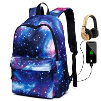 男女兼用リュックサック、星空リュックサック、USB充電、中学生ランドセル、登山スポーツ、韓国語版、レジャー旅行