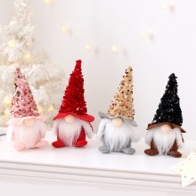 クリスマス装飾 INS スタイルのスパンコール付き顔のないサンタクロース人形ホームクリスマスギフト