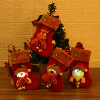 新しいクリスマス装飾ライトツリーペンダント LED ライトアップクリスマスソックスギフトバッグキャンディーバッグ卸売