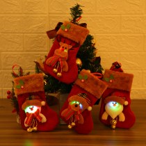 新しいクリスマス装飾ライトツリーペンダント LED ライトアップクリスマスソックスギフトバッグキャンディーバッグ卸売