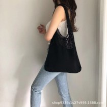 シンプルレトロ中空バッグニットショルダーバッグ レディース ベストバッグおしゃれトートバッグ万能バッグ
