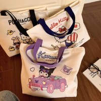 漫画の大容量キャンバスプリントショッピングバッグワンショルダー学生本収納