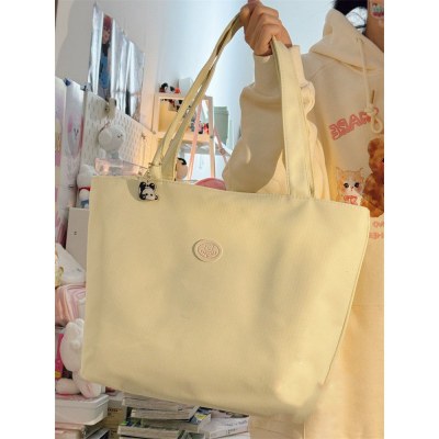 ソリッドカラーカジュアル多用途ガールズショルダーバッグ女性韓国スタイル大容量学生ポータブルクラス通勤トートバッグ