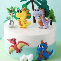 恐竜ケーキデコレーションオーナメント男の子の誕生日ベーキングデコレーション子供の誕生日ベーキングオーナメント恐竜プラグインカード