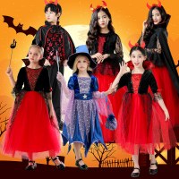 子供のハロウィンヴァンパイアコスチューム女の子魔女仮装マント魔女マントパフォーマンス衣装