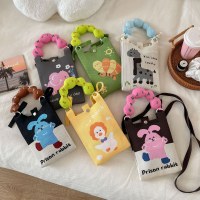 新しいかわいい漫画のミニニット携帯電話バッグ、多用途、コンパクトでポータブルな通勤クロスボディ小さな正方形バッグ