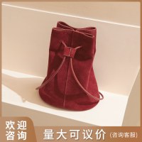 牛革本革レディースバッグシンプルレトロ高級ミニバケットバッグ通勤ショルダーハンドバッグ