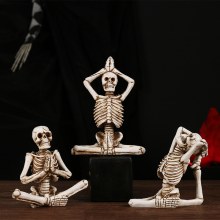 ハロウィーンデコレーションゴーストフェスティバルヨガスカル樹脂装飾ハロウィーンガーデンパーティーデスクトップデコレーション