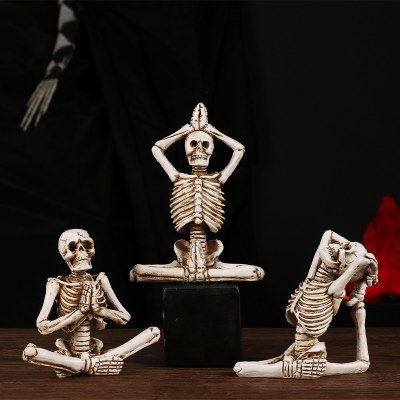 ハロウィーンデコレーションゴーストフェスティバルヨガスカル樹脂装飾ハロウィーンガーデンパーティーデスクトップデコレーション