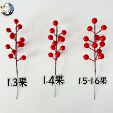 卸売縁起の良いフルーツフォーチュンフルーツ 15MM-16MM 特大フルーツ 12 フォーク模擬レッドベリー金葉