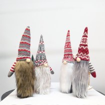 新しいクリスマス装飾ヨーロッパとアメリカのスタイルのニット顔のない老人長いひげワインボトルキャップワインボトルカバーホームホリデー