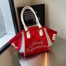 ファッショナブルなボウリングハンドバッグ女性の新しい大容量刺繍文字ショルダークロスボディスポーツ旅行脇バッグ
