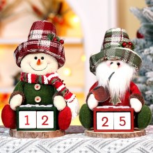 新しいクリスマスカレンダー老人人形飾り木製クリエイティブホーム雪だるまホリデーデスクトップ装飾