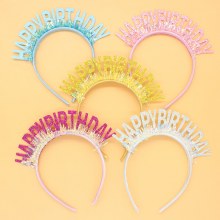 新しいグリッターゴールドワイヤー誕生日ヘッドバンド英語の文字ハッピーバースデーヘッドバンドパーティーの雰囲気の装飾帽子